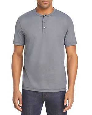 Theory Essential Striped Short Sleeve Henley - 100% Exclusive In Baltc/white