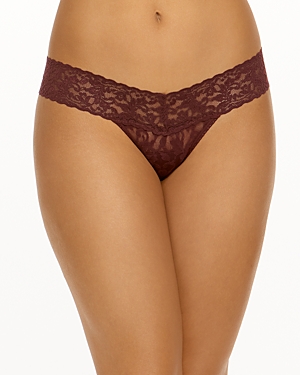 Hanky Panky Signature Lace Low-rise Lace Thong In Hickory Red