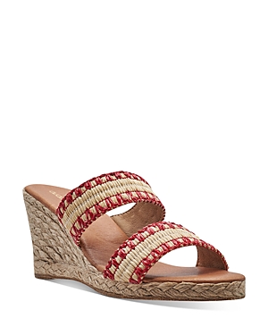 Andre Assous Women's Nolita Raffia Espadrille Wedge Sandals In Beige/red