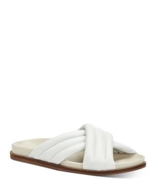 Aquatalia Ivie Puffy Crisscross Flat Sandals In White ModeSens