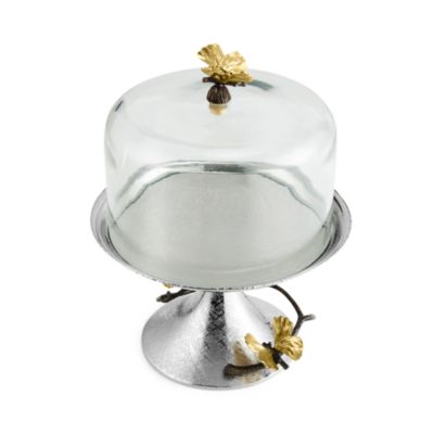 Butterfly Ginkgo Pastry Dish with Dome 