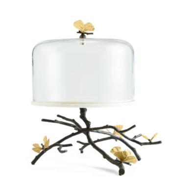 Butterfly Ginkgo Cakes Stand with Dome