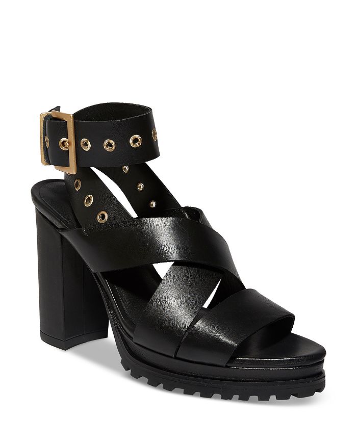 ALLSAINTS Women s Sienna Pointed Toe Black Leather High Heel