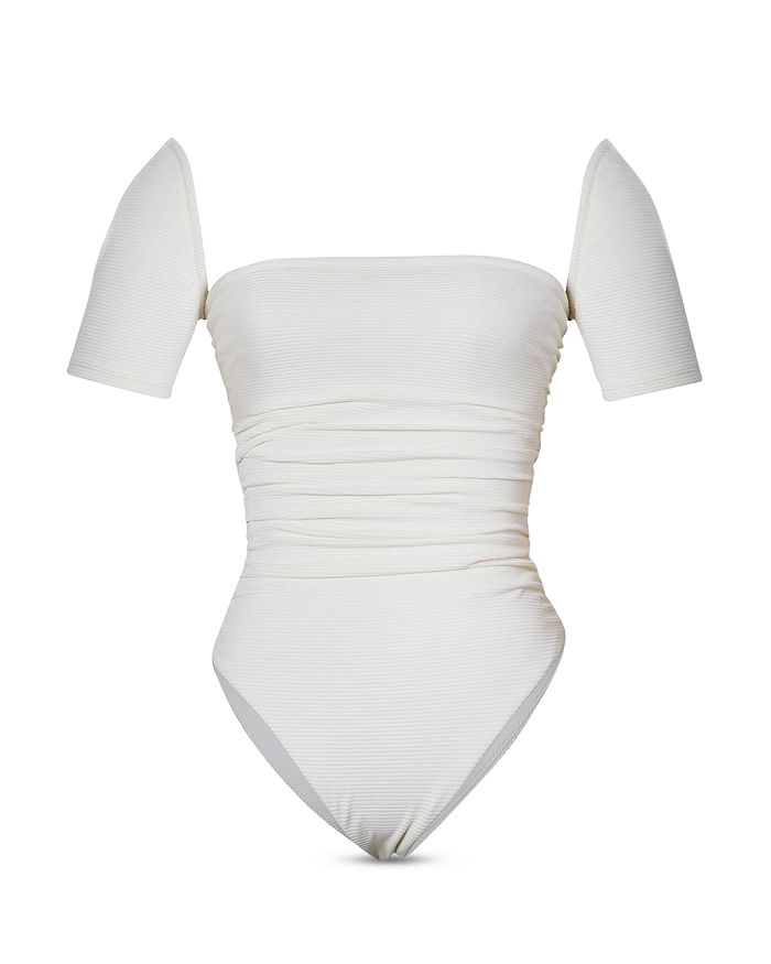 SIMKHAI MILEY REMOVABLE SHORT SLEEVE ONE PIECE SWIMSUIT