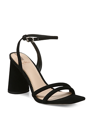 Shop Sam Edelman Women's Kia Ankle Strap High Heel Sandals In Black Suede