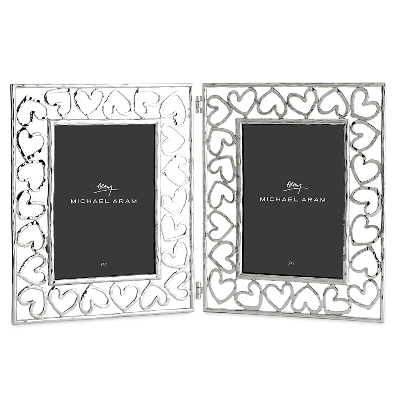 Michael Aram Double Heart Frame 5x7 In Silver