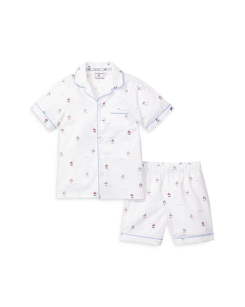 Petite Plume Unisex Classic Sleep Shorts Set - Baby, Little Kid, Big Kid In White/navy Bateau