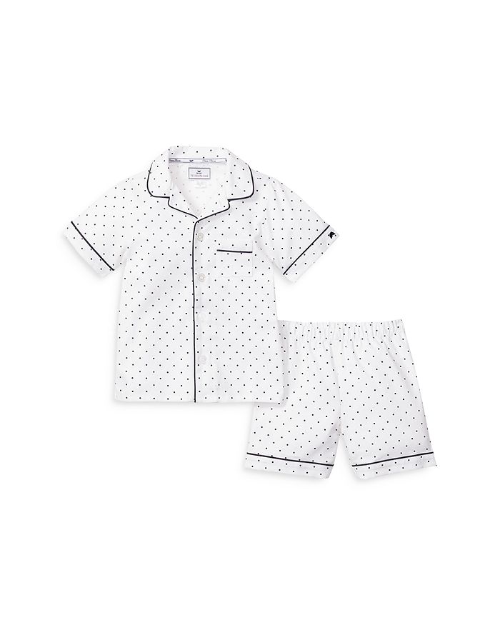 Petite Plume Unisex Classic Sleep Shorts Set - Baby, Little Kid, Big Kid In White