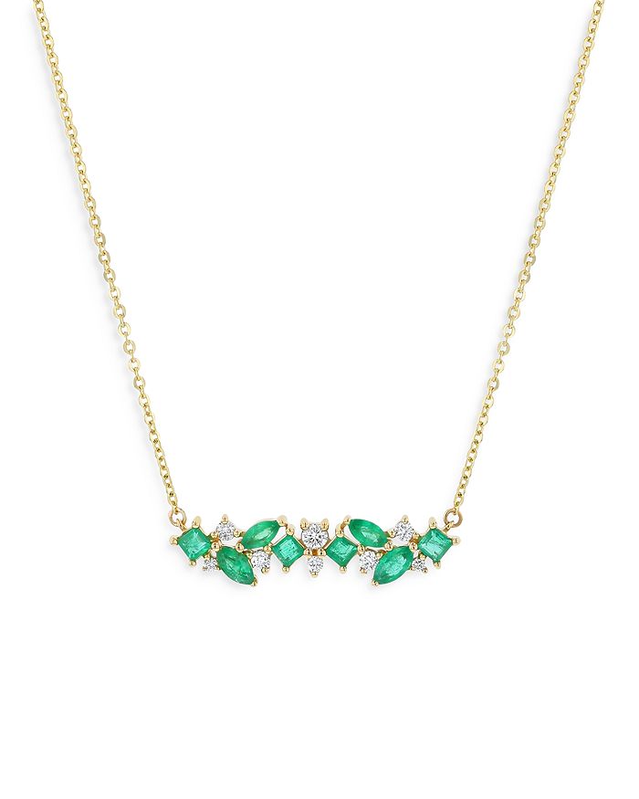 Emerald outlet bar necklace