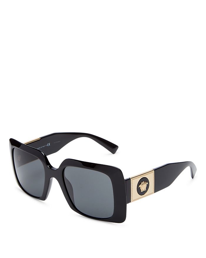 Versace Square Sunglasses, 54mm In Black /dark Gray