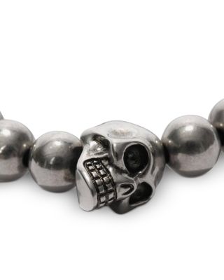 Skull &amp; Bead Stretch Bracelet
