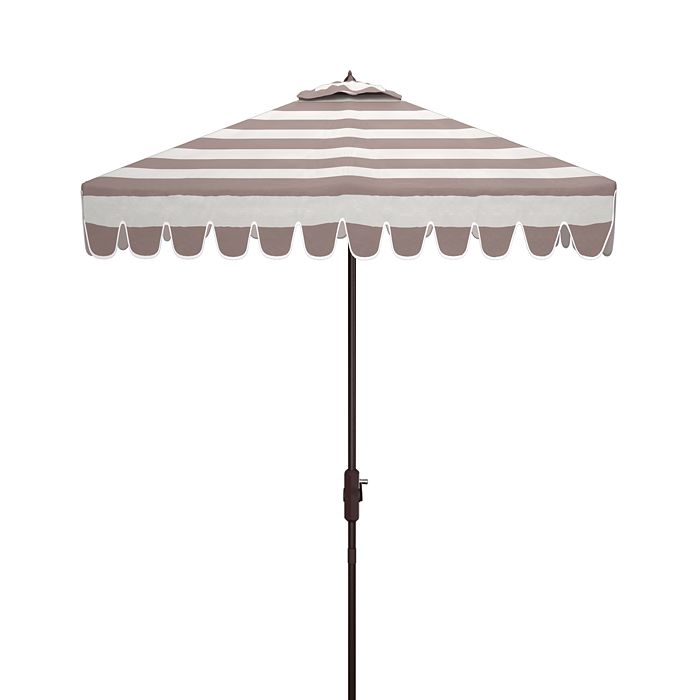 Safavieh Vienna 7.5 Ft Crank Square Umbrella In Gray/white