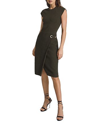 Reiss Thea Slim Fit Faux Wrap Skirt Knit Dress Bloomingdale S