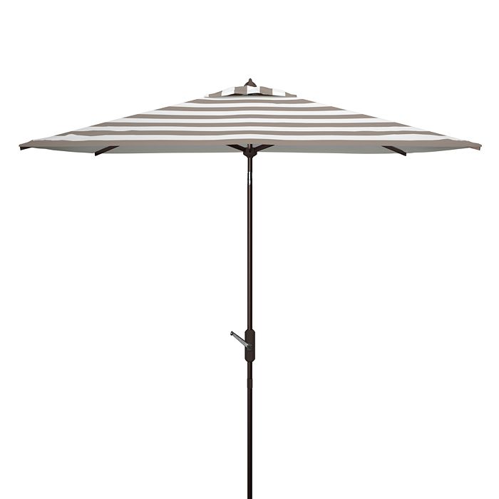 Shop Safavieh Iris Rectangle Umbrella In Gray/white