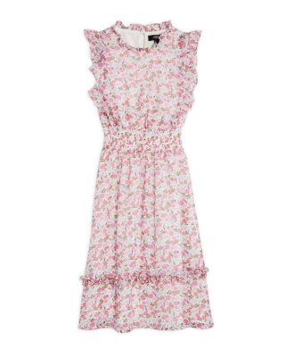 floral flutter midi dress