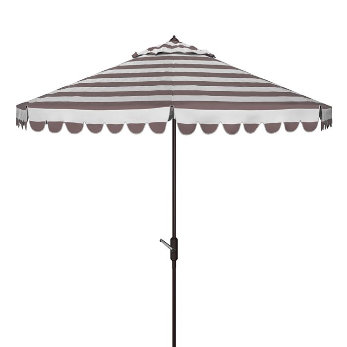 Safavieh Vienna 11 Ft Crank Square Umbrella In Gray/white