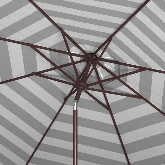 Shop Safavieh Vienna 11 Ft Crank Square Umbrella In Gray/white