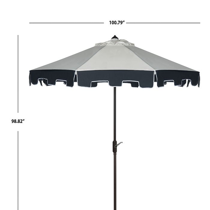 Shop Safavieh City Fashion 9 Ft Umbrella In Natural/navy