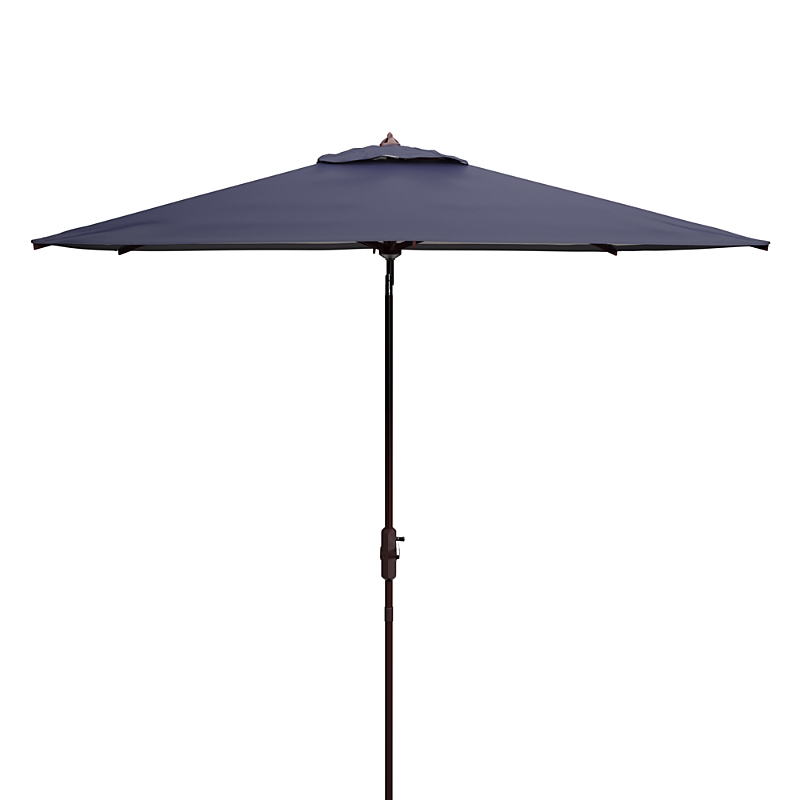 Safavieh Athens Rectangular Umbrella In Navy/white