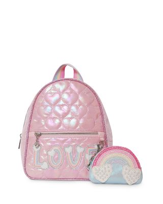 OMG Accessories - Girls' Love Puffer Backpack & Coin Purse