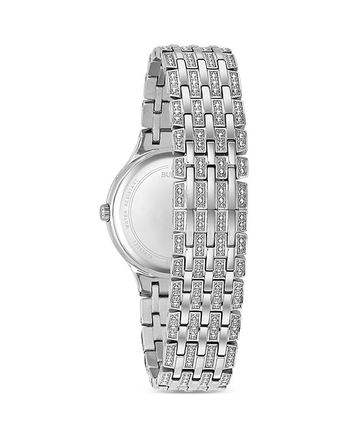 Shop Bulova Crystal Pave Watch, 32mm In Silver