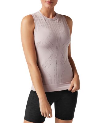 Blanc Noir Sleeveless Mesh Infinity Top In Burnished