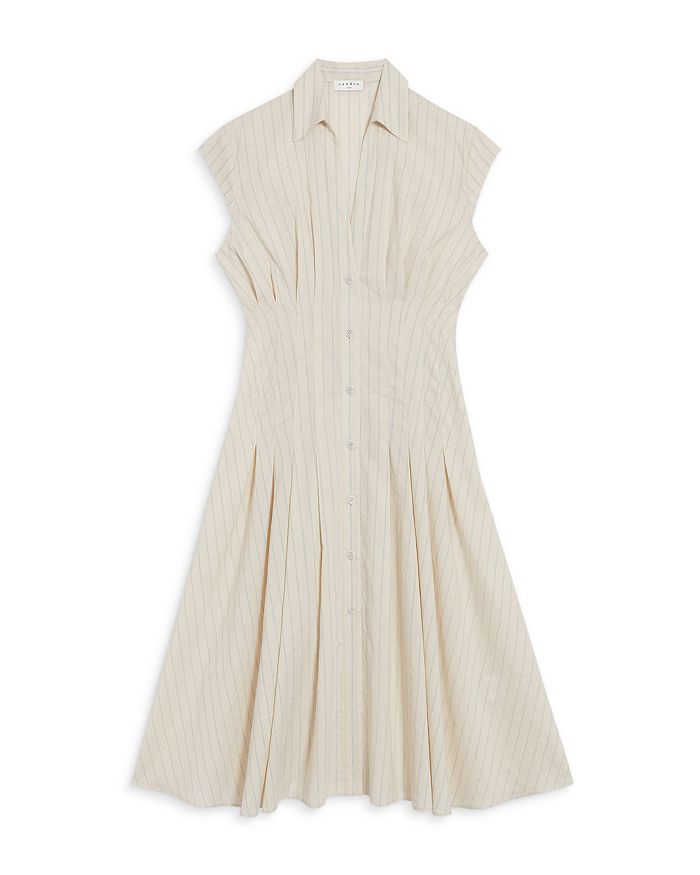 Sandro Andrina Striped Linen Midi Dress | Bloomingdale's