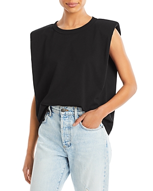 Endless Rose Padded Shoulder Muscle Tee In Black