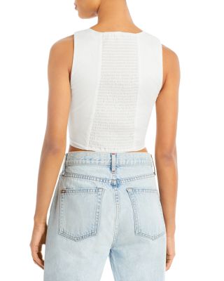 white dressy crop top