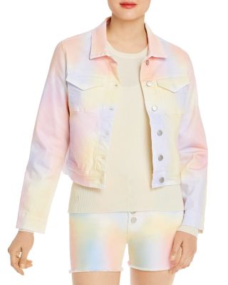 AQUA Jean Jacket in Pastel Multi 100 Exclusive Bloomingdale s