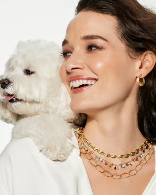 18K Yellow Gold Paradise Blue Topaz & Mixed Gemstone Necklace, 16.5"