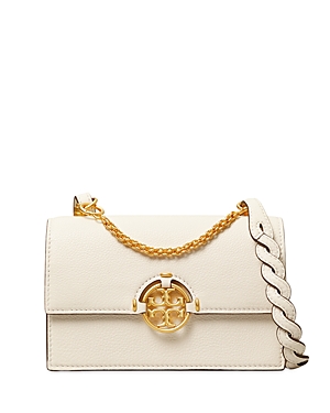 Tory Burch Miller Mini Leather Crossbody In New Ivory/gold