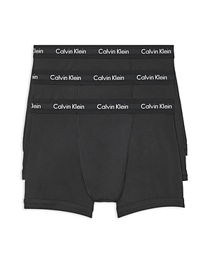 Shop Calvin Klein Cotton Stretch Moisture Wicking Boxer Briefs, Pack Of 3 In Black