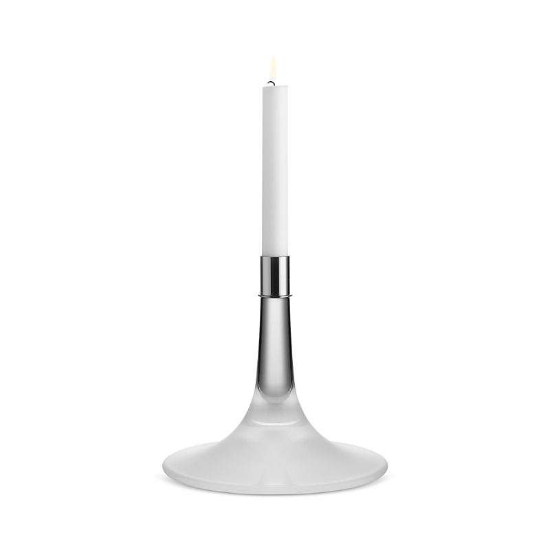 Orrefors Cirrus Candlestick, Medium In Silver