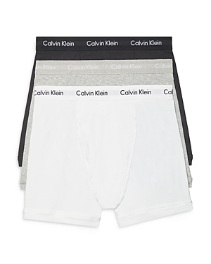 Calvin Klein Cotton Stretch Moisture Wicking Boxer Briefs, Pack Of 3 In Gray Multi