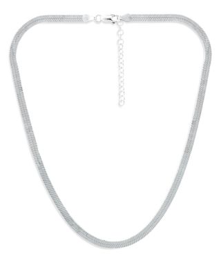 AQUA - Herringbone Chain Necklace, 16" - Exclusive