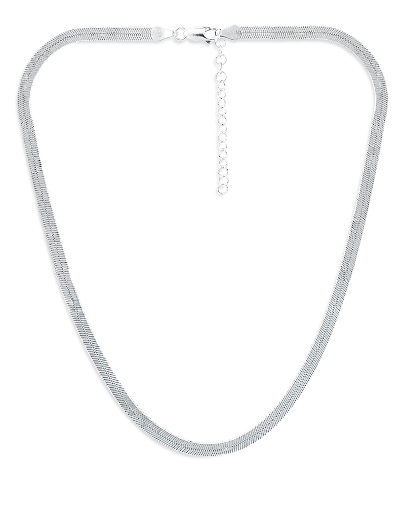 Aqua Herringbone Chain Necklace, 16 - Exclusive