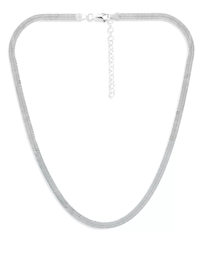Aqua Herringbone Chain Necklace, 16 - Exclusive