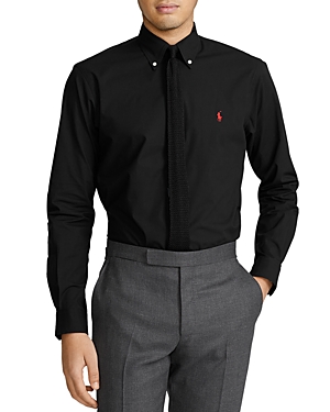 Polo Ralph Lauren Slim Fit Long Sleeve Poplin Button Down Shirt In Polo Black