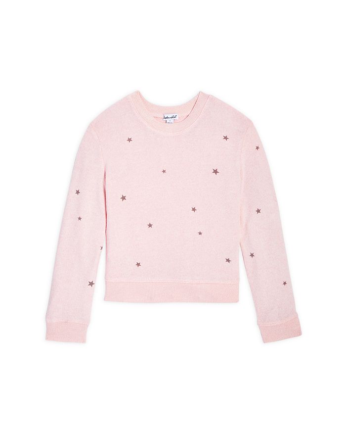 Splendid Girls' Hacci Star Print Sweatshirt - Big Kid In Blush Heather