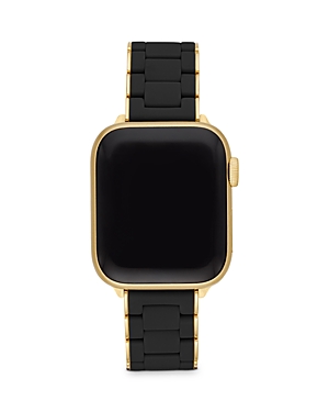 Michele Apple Watch Silicone Wrapped Interchangeable Bracelet, 38-49mm In Black/gold