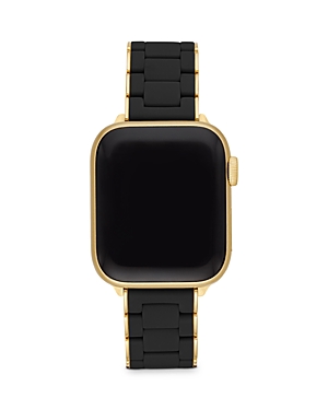 Michele Apple Watch Black Silicone With Gold-tone Wrapped Interchangeable Bracelet, 38-42mm In Black/gold