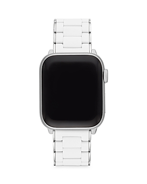 Michele Apple Watch® Silicone Wrapped Interchangeable Bracelet, 38-49mm In White/silver