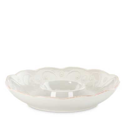 French Perle White Chip and Dip Tray