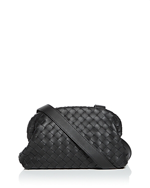 Click to view more detailed imagery on our partner's website Bottega Veneta Woven Leather Crossbody In Black/silver