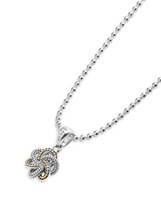 Sterling Silver & 18K Yellow Gold Love Knot Pendant Necklace, 18"