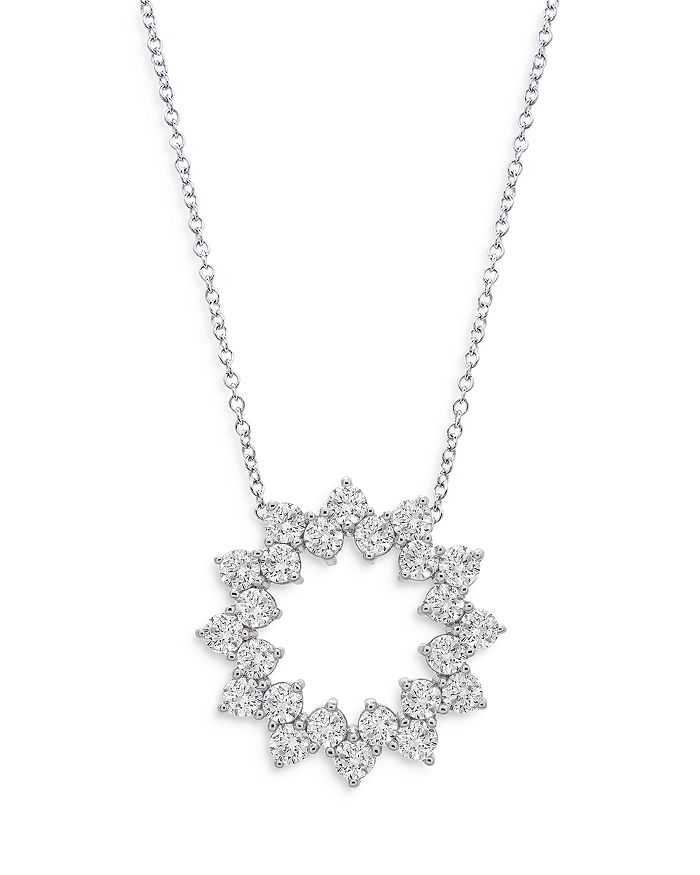 Bloomingdale's Diamond Circle Pendant Necklace In 14k White Gold, 0.50 Ct. T.w. - 100% Exclusive