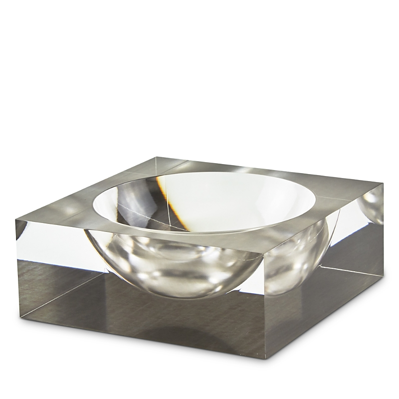 Tizo Design Lucite Clear Bowl In Silver
