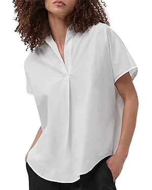 French Connection Cele Rhodes Oversized Cotton Blouse In Linen White