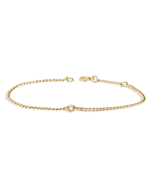 Shop Zoë Chicco 14k Yellow Gold Floating Diamonds Diamond Curb Link Bracelet